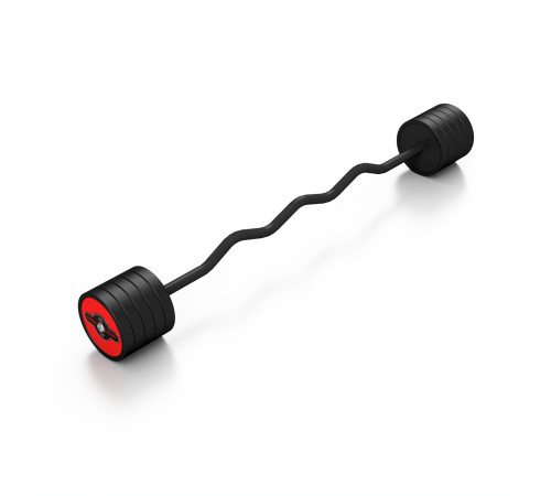 Штанга Steel Rubber Curl 40 кг червона - Marbo Sport Штанга Steel Rubber Curl 40 кг червона - Marbo Sport