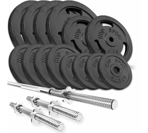 Набір STRONG 79 кг з прямим і гантельними грифами Набір STRONG 79 кг з прямим і гантельними грифами