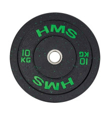 Диск олімпійський HMS HTBR10 10 кг, чорно-зелений