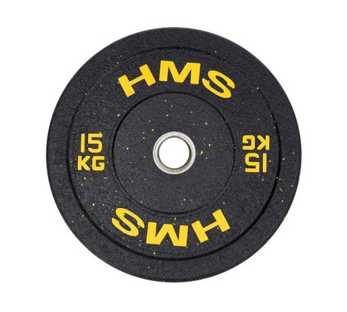 Диск олімпійський HMS HTBR15 15 кг, чорно-жовтий Диск олімпійський HMS HTBR15 15 кг, чорно-жовтий