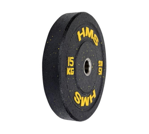 Диск олімпійський HMS HTBR15 15 кг, чорно-жовтий Диск олімпійський HMS HTBR15 15 кг, чорно-жовтий