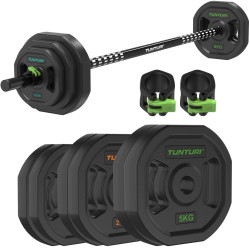 Набір штанги та обтяження Tunturi Aerobic Pump 20 кг, чорний