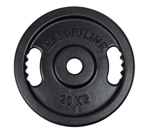 Диск олімпійський чавунний inSPORTline Castblack OL 20 кг 50 мм Диск олімпійський чавунний inSPORTline Castblack OL 20 кг 50 мм