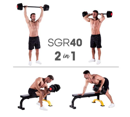 Набір з гантелями 2в1 40 кг HMS SGR40 PRO SET Набір з гантелями 2в1 40 кг HMS SGR40 PRO SET