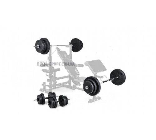 Чотири грифи хром + 100 кг дисків. ABS покриття RN Sport Чотири грифи хром + 100 кг дисків. ABS покриття RN Sport