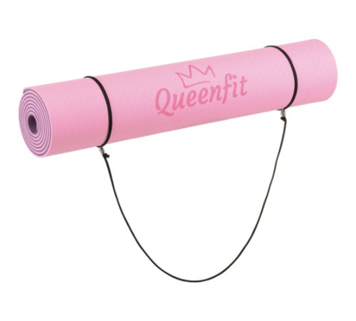 Килимок (мат) для фітнесу та йоги Queenfit Premium TPE 0,6 см рожево-фіолетовий Килимок (мат) для фітнесу та йоги Queenfit Premium TPE 0,6 см рожево-фіолетовий