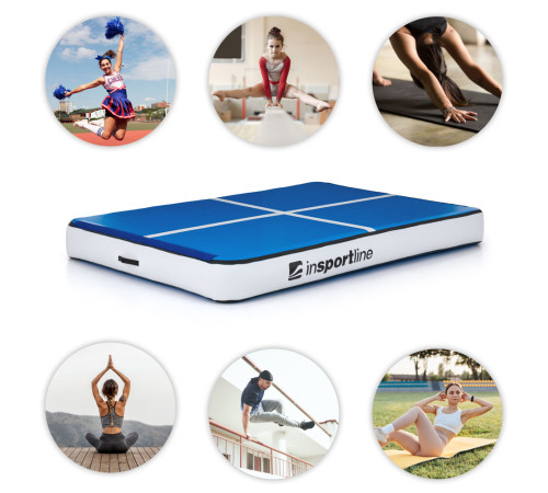 Килимок надувний inSPORTline Aircase 200x140 см, біло-синій Килимок надувний inSPORTline Aircase 200x140 см, біло-синій