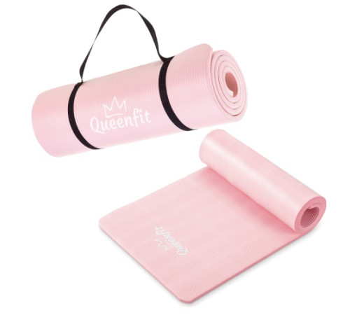 Килимок (мат) для фітнесу та йоги Queenfit NBR 1,5 см рожевий Килимок (мат) для фітнесу та йоги Queenfit NBR 1,5 см рожевий