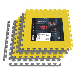 Килимок-пазл Hop-Sport EVA 1см HS-A010PM - 4 частин сіро-жовтий