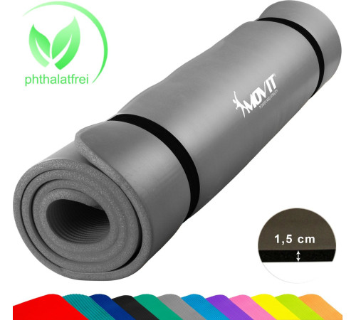 Тренувальний килимок Movit M09614 190 см x 100 см x 1,5 см сірий Тренувальний килимок Movit M09614 190 см x 100 см x 1,5 см сірий