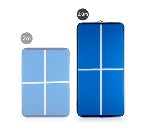 Килимок надувний гімнастичний inSPORTline Aircase 280x140 см синьо-білий