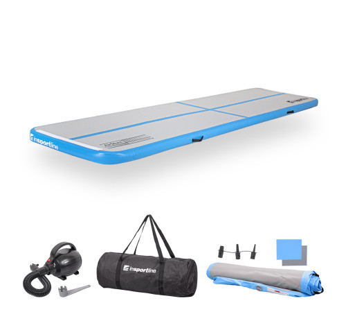 Килимок надувний Airtrack inSPORTline Airstunt 400x100 см, сіро-бірюзовий Килимок надувний Airtrack inSPORTline Airstunt 400x100 см, сіро-бірюзовий