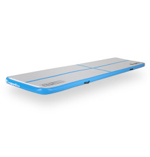 Килимок надувний Airtrack inSPORTline Airstunt 400x100 см, сіро-бірюзовий