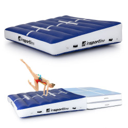 Килимок надувний гімнастичний inSPORTline Airincline 200x200 см, біло-синій