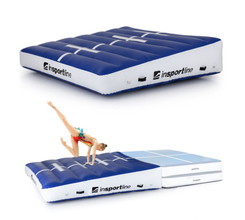 Килимок надувний гімнастичний inSPORTline Airincline 200x200 см, біло-синій
