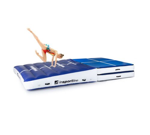 Килимок надувний гімнастичний inSPORTline Airincline 200x200 см, біло-синій