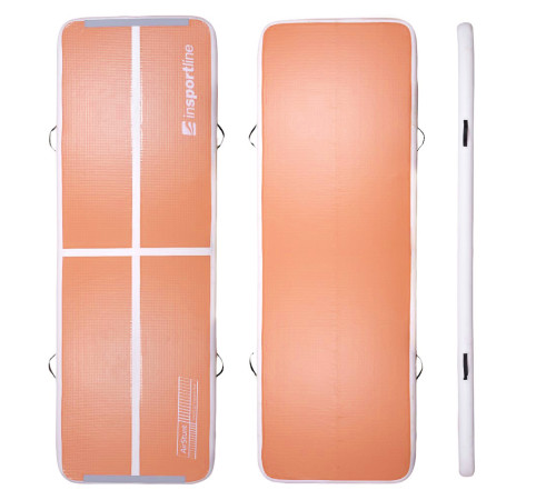 Килимок надувний Airtrack inSPORTline Airstunt 400 x 100 x 10 см, бежевий