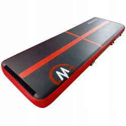 Матрац надувний гімнастичний MASTER 300x100x20 см, чорно-червоний