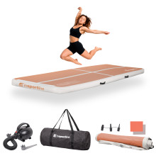 Килимок надувний Airtrack inSPORTline Airstunt 300x100x10 см, бежевий