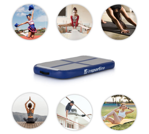 Килимок надувний inSPORTline Airplace 90x60 см, сіро-синій