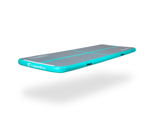 Килимок надувний Airtrack inSPORTline Airstunt 300x100x10 см, сіро-бірюзовий