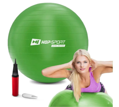 Фітбол Hop-Sport 65 см зелений + насос
