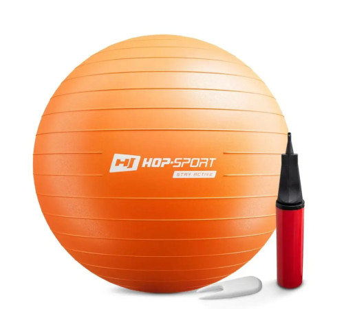 Фітбол Hop-Sport 65 см помаранчевий + насос
