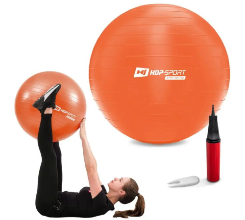 Фітбол Hop-Sport 65 см помаранчевий + насос
