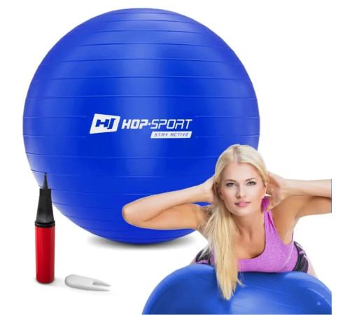 Фітбол Hop-Sport 65 см синій + насос