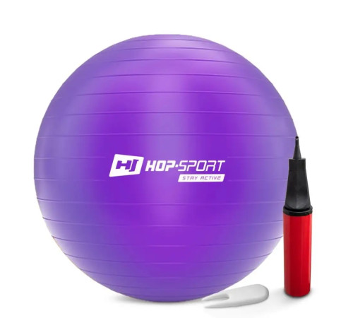 Фітбол Hop-Sport 65 см фіолетовий + насос