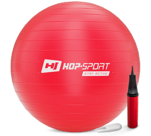 Фітбол Hop-Sport 85 см червоний + насос 2020 Фітбол Hop-Sport 85 см червоний + насос 2020
