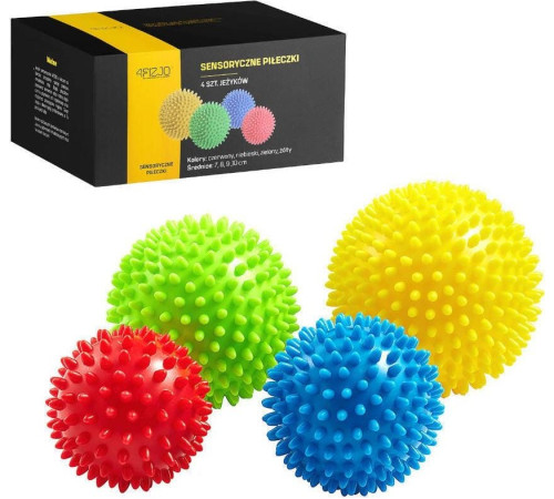 Масажні кульки 4fizjo Spike balls - 4 шт./салатовий, червоний,блакитний, жовтий Масажні кульки 4fizjo Spike balls - 4 шт./салатовий, червоний,блакитний, жовтий