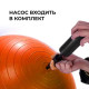 М'яч для фітнесу (фітбол) WCG 55 Anti-Burst 300кг оранжевий + насос