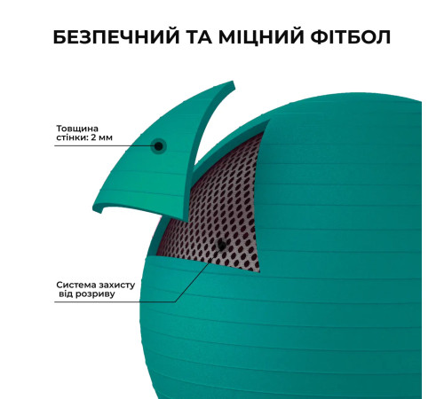М'яч для фітнесу (фітбол) WCG 65 Anti-Burst 300кг бірюзовий + насос М'яч для фітнесу (фітбол) WCG 65 Anti-Burst 300кг бірюзовий + насос
