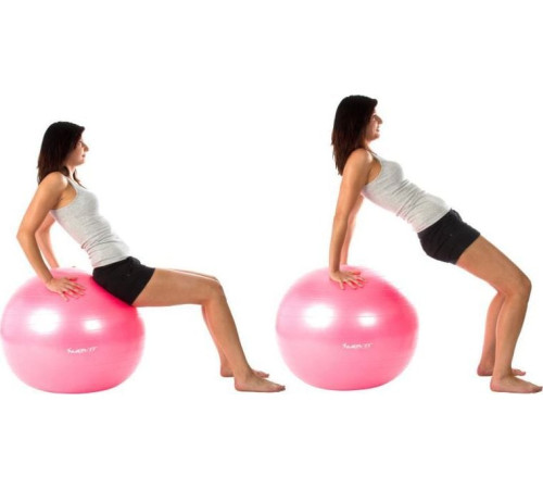 Гімнастичний м'яч з насосом Movit 65 cm - рожевий