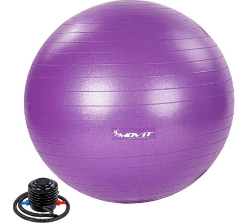 Гімнастичний м'яч з насосом Movit 75 cm - фіолетовий