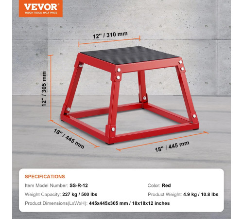 Пліометричний бокс VEVOR СС-Р-12, червоний