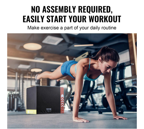 Пліометричний бокс VEVOR 16/14/12 дюймів, різнокольоровий