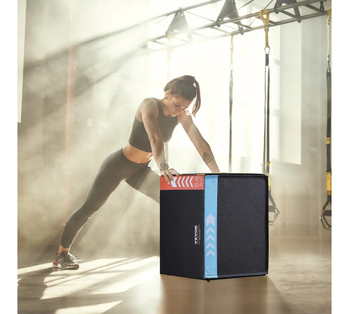 Пліометричний бокс VEVOR 16/14/12 дюймів, різнокольоровий