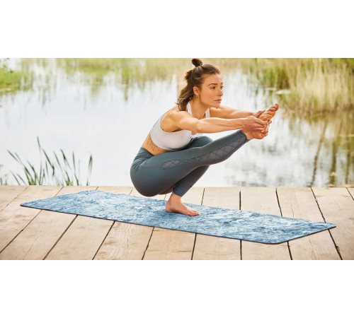 Килимок для йоги Adidas Camo Yoga Matte 5 мм, блакитний