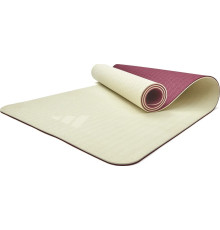 Килимок для йоги Adidas Double Sided Yoga Mat 6 мм, біло-рожевий