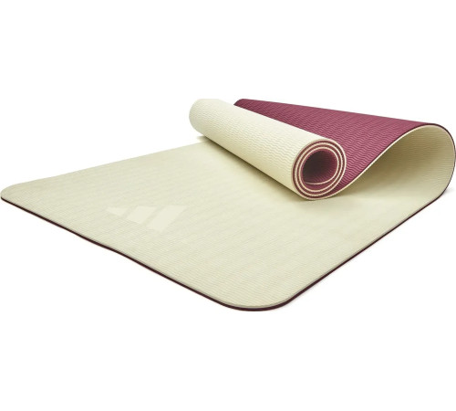 Килимок для йоги Adidas Double Sided Yoga Mat 6 мм, біло-рожевий