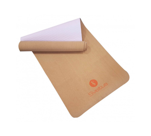 Коврик для йоги и фитнеса Sveltus йога-мат двухсторонний пробковый 183х61х0.4 см Коричневый (SLTS-1303)