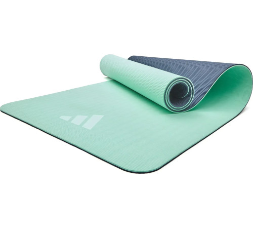 Двосторонній килимок для йоги Adidas Double Sided 176 х 61 х 0,6 см, зелено-синій