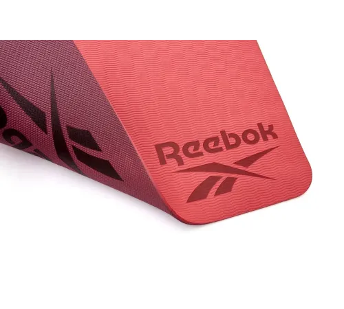 Двосторонній килимок для йоги Reebok Double Sided 6 мм, фіолетово-кораловий
