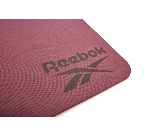 Двосторонній килимок для йоги Reebok Double Sided 6 мм, фіолетово-кораловий