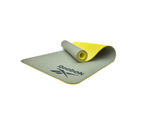 килимок для йоги Reebok Double Sided 6 мм, зелено-жовтий
