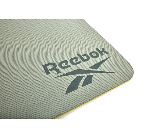 килимок для йоги Reebok Double Sided 6 мм, зелено-жовтий