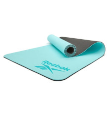 Двосторонній килимок для йоги Reebok Double Sided 6 мм, чорно-бірюзовий