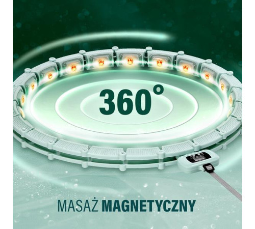 КОМПЛЕКТ ОБРУЧ HULA HOOP МАГНІТНИЙ ЗЕЛЕНИЙ HHM14 З ОБТЯЖУВАЛЬНИКОМ + ЛІЧИЛЬНИК HMS + ПІДТРИМКА НА ТАЛІЇ BR163 ЧОРНИЙ ПЛЮС РОЗМІР